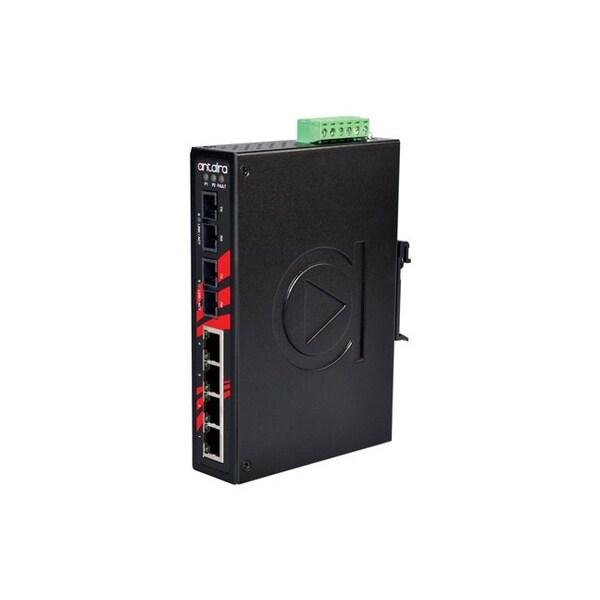 6-Port Industrial Unmanaged Ethernet Switch, w/2-100Fx *Single-mode 30Km